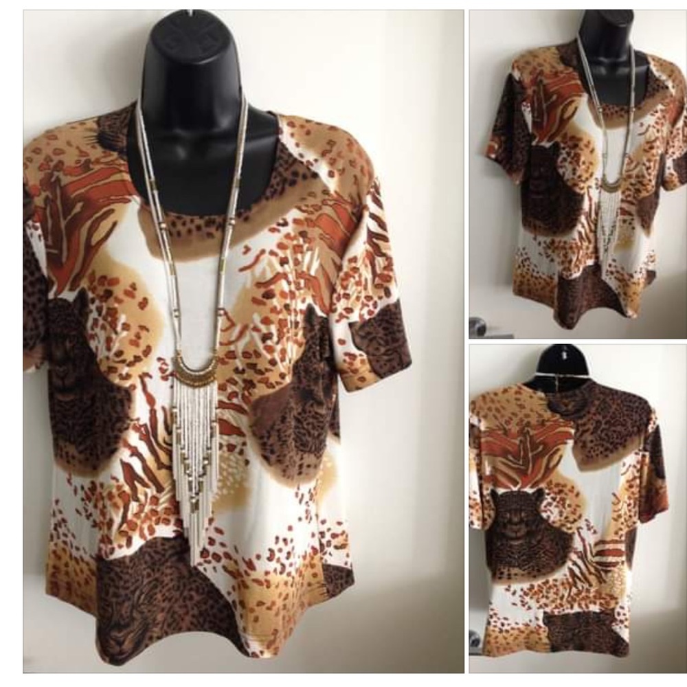 2/$40 CHEETAH TOP L (L-XL FIT)